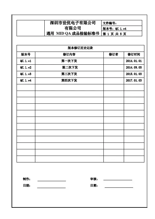 QC成品检测流程