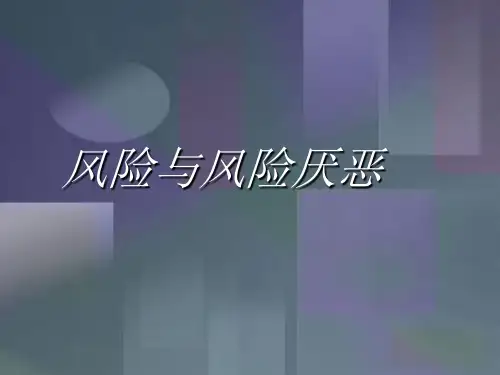 风险与风险厌恶