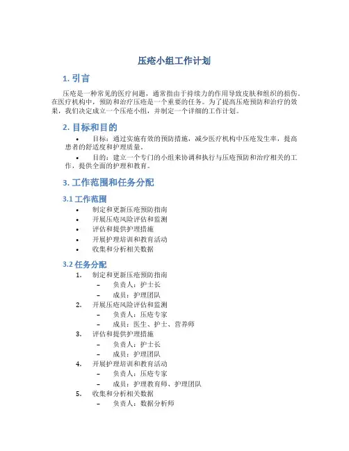 压疮小组工作计划