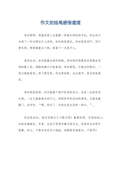 作文的结尾感悟道理
