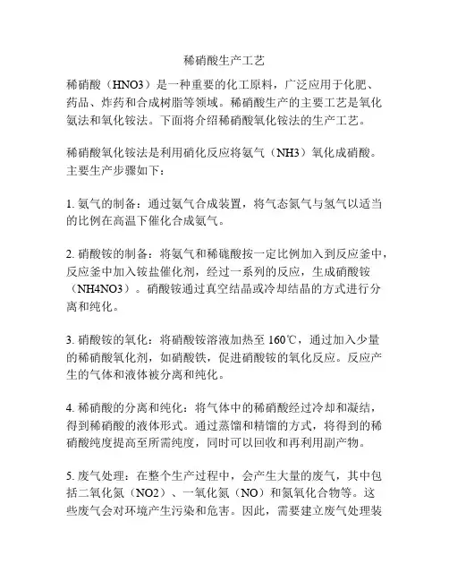 稀硝酸生产工艺