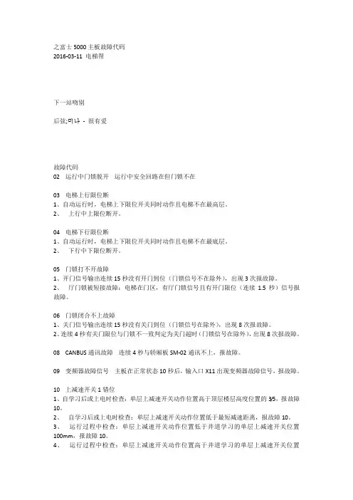 之富士5000主板故障代码