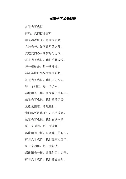 在阳光下成长诗歌