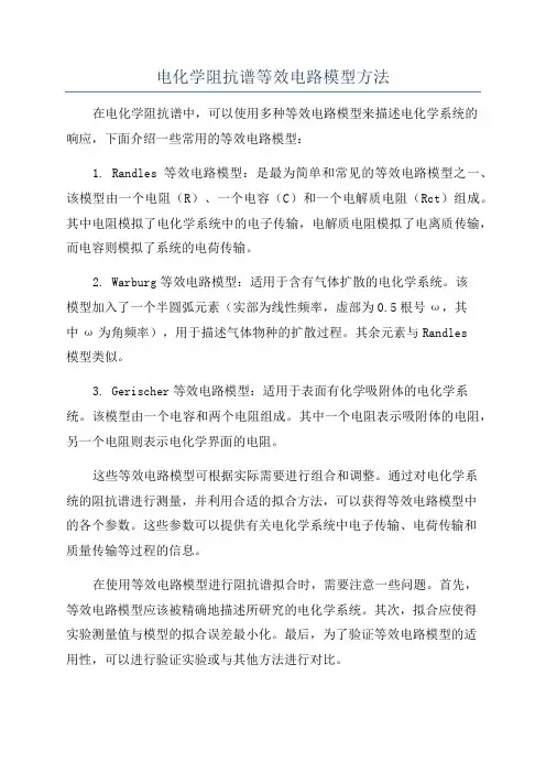 电化学阻抗谱等效电路模型方法