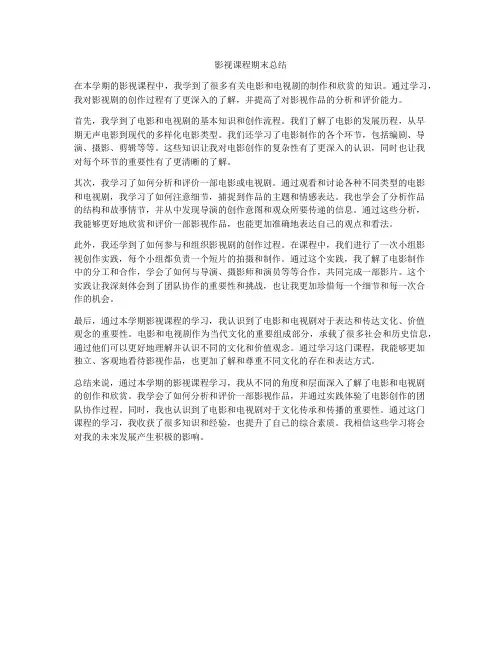 影视课程期末总结
