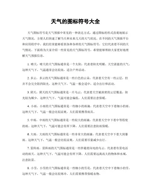 天气的图标符号大全
