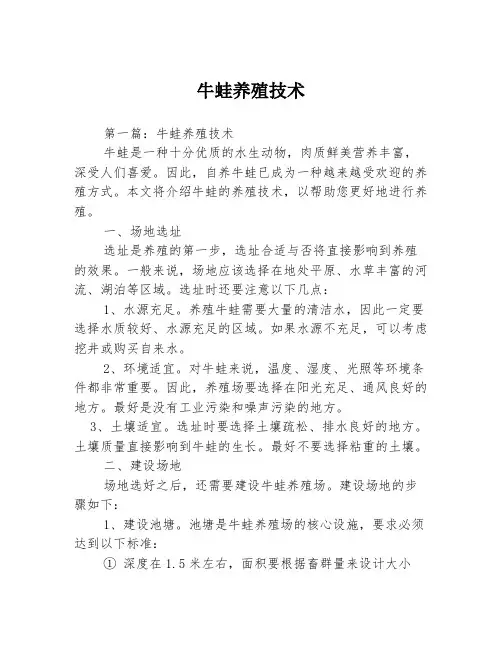 牛蛙养殖技术