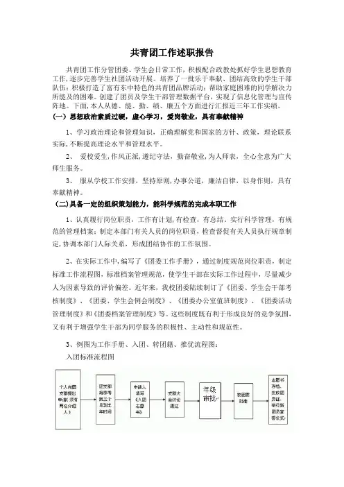共青团工作述职报告