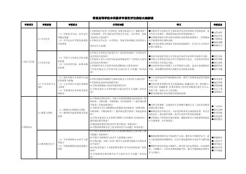 普通高等学校本科教学审核性指标内涵解读
