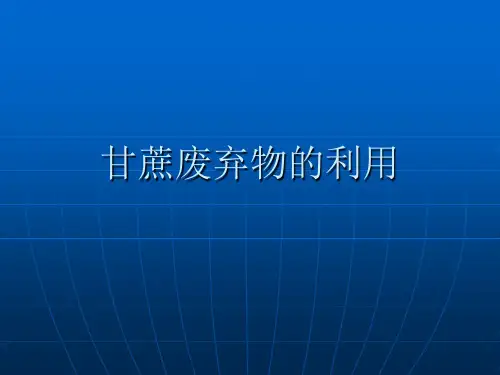 甘蔗废弃物的利用