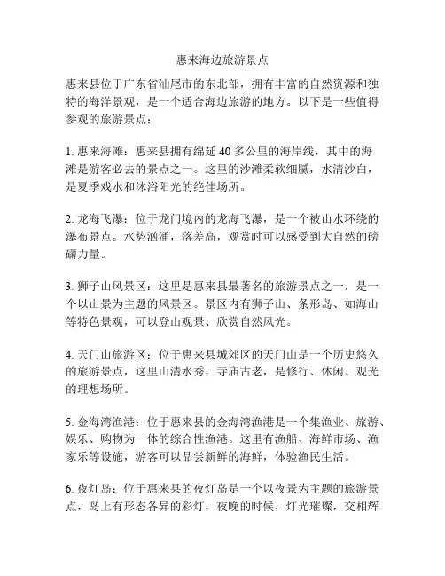 惠来海边旅游景点