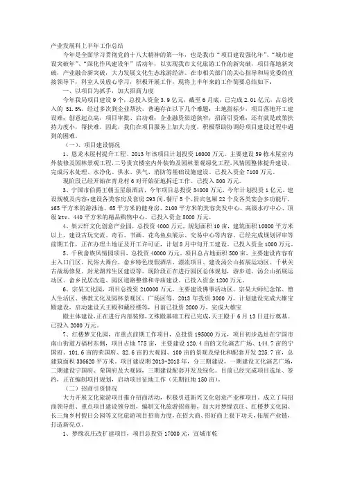 产业化工作总结