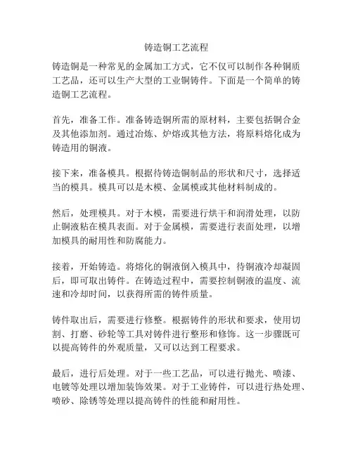 铸造铜工艺流程