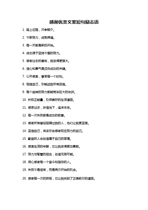 感谢优美文案短句励志语