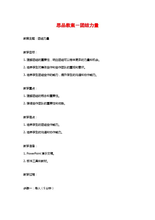 思品教案-团结力量