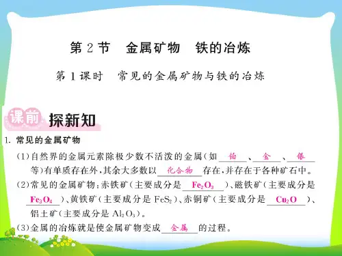 【最新】沪教版九年级全册化学教用课件：5.2金属矿物 铁的冶炼1.ppt