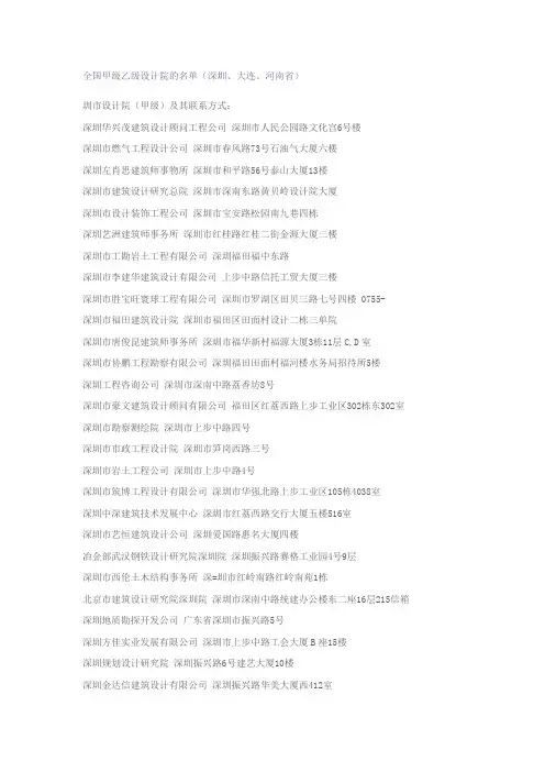 全国建筑设计院