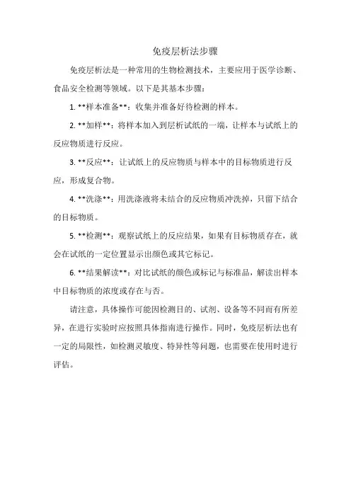 免疫层析法步骤
