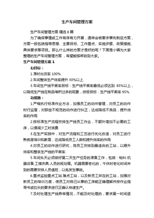 生产车间管理方案