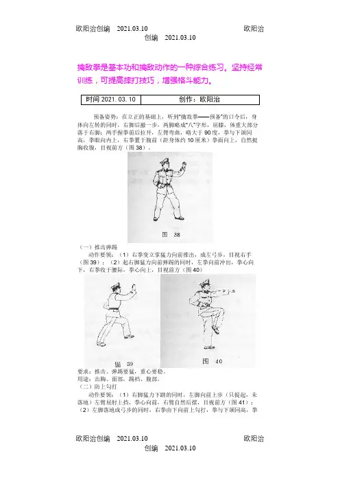 老式擒敌拳《动作图解》之欧阳治创编