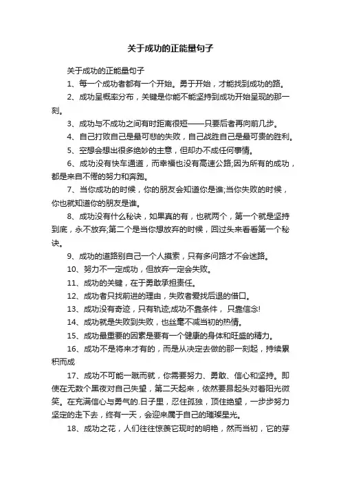 关于成功的正能量句子