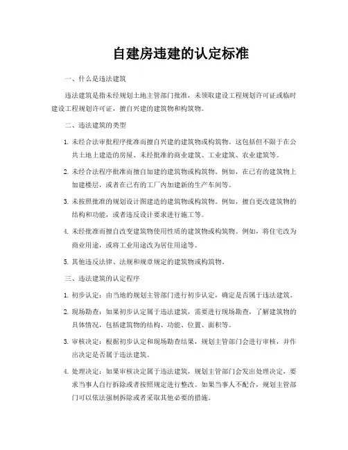 自建房违建的认定标准