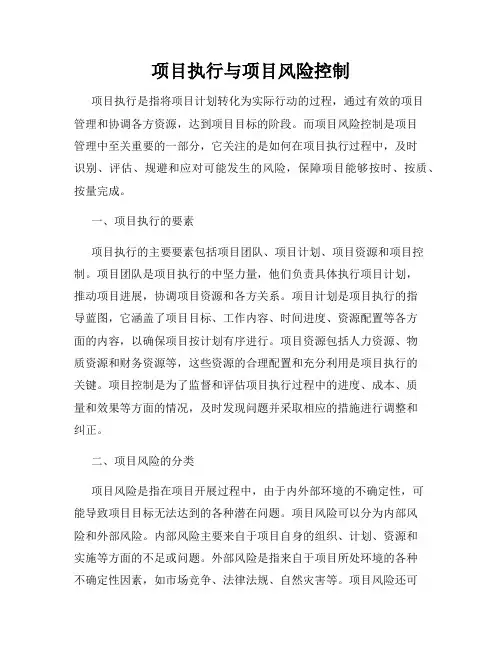 项目执行与项目风险控制