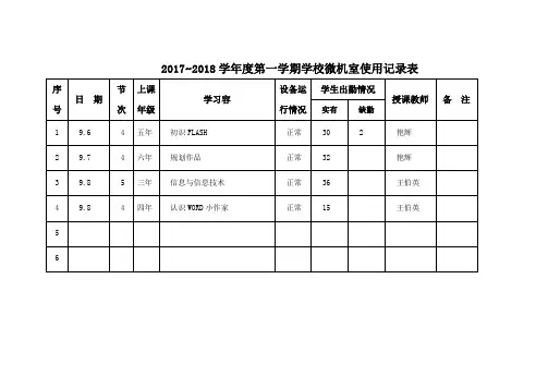 学生上机记录表