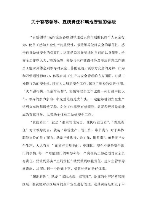 有感领导直线责任属地管理