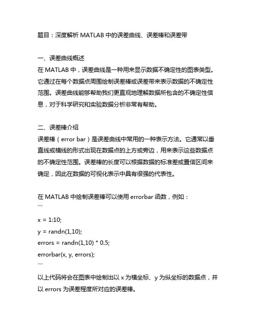 matlab 误差曲线 误差棒 误差带