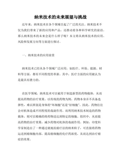 纳米技术的未来展望与挑战