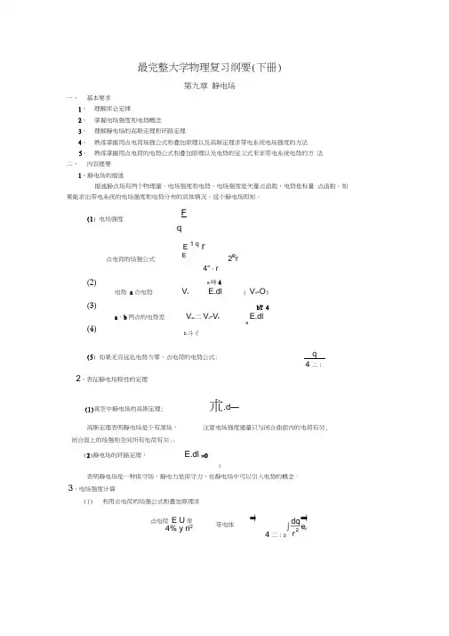 最完整大物下复习提纲