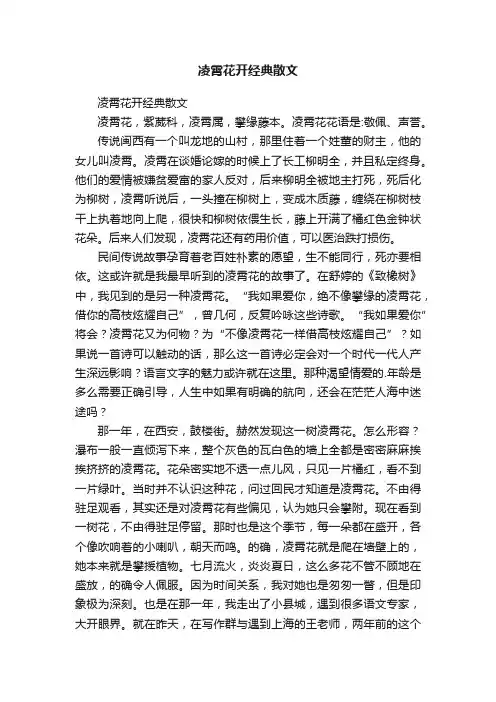 凌霄花开经典散文