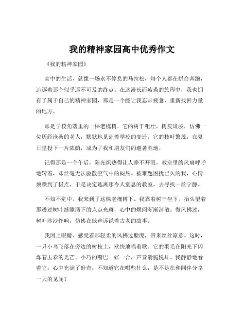 我的精神家园高中优秀作文