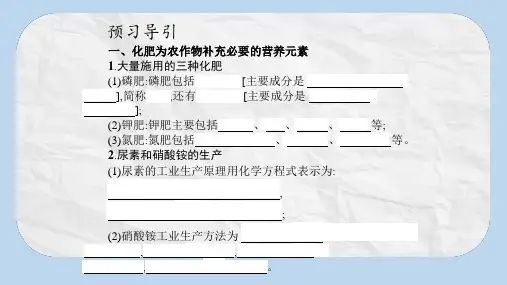 高中化学人教版选修2课件：第四单元课题1 化肥和农药(25张)