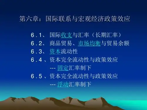 第六章：国际联系与宏观经济政策