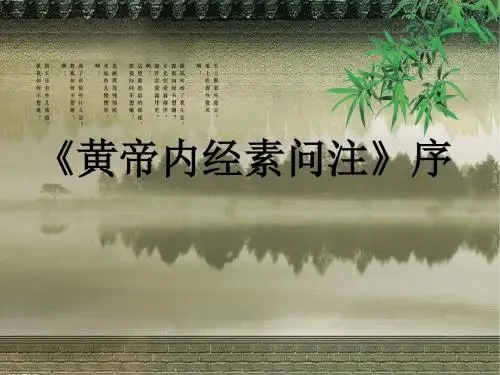 《黄帝内经素问注》序