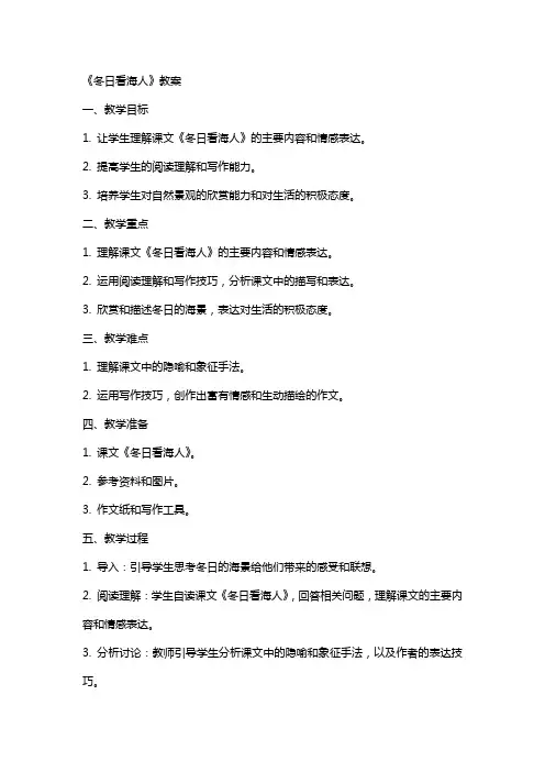 《冬日看海人》教案