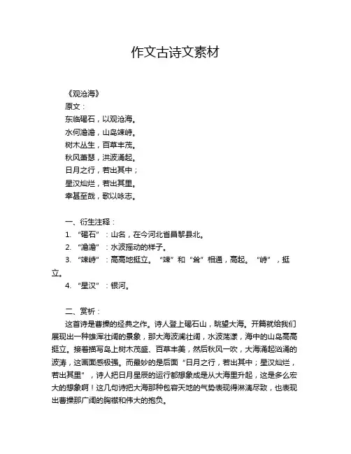 作文古诗文素材