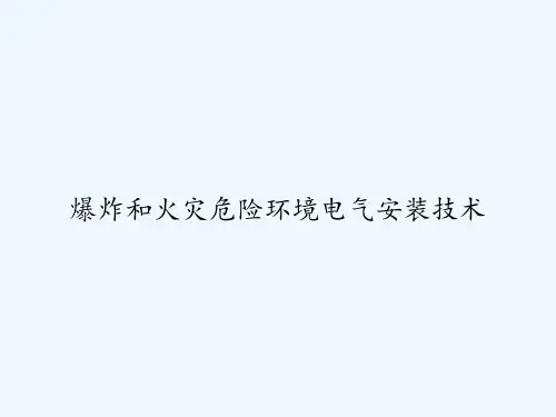 爆炸和火灾危险环境电气安装技术 PPT