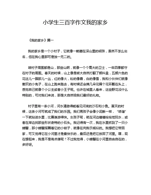 小学生三百字作文我的家乡