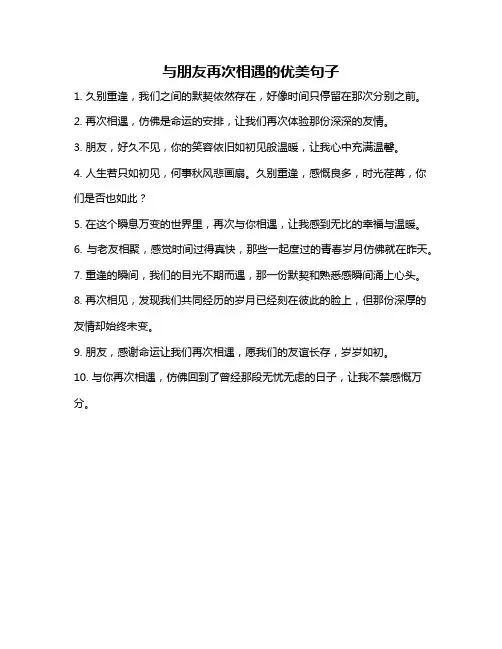 与朋友再次相遇的优美句子