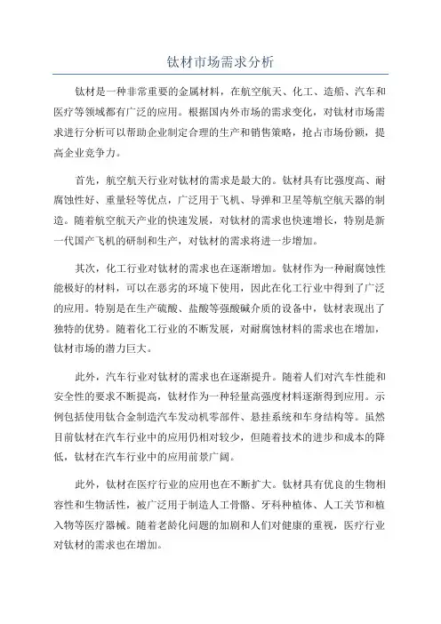 钛材市场需求分析