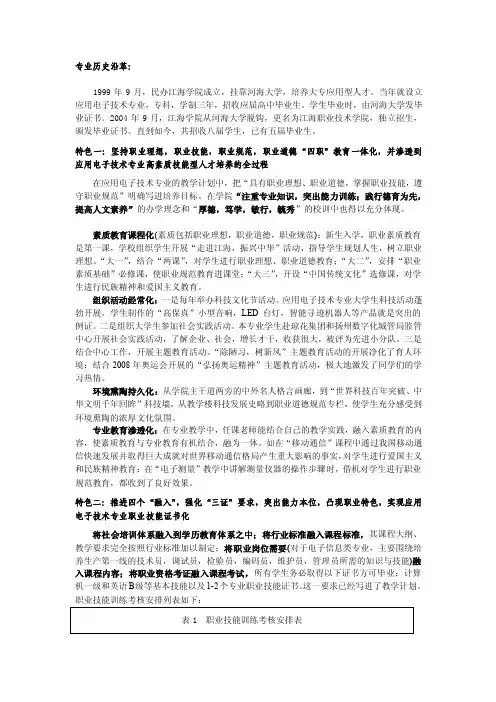 专业历史沿革