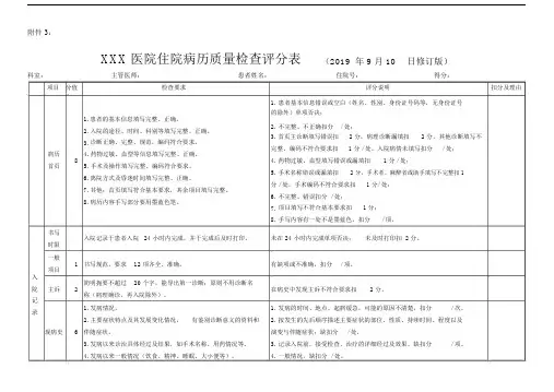 住院病历质量检查评分表.doc