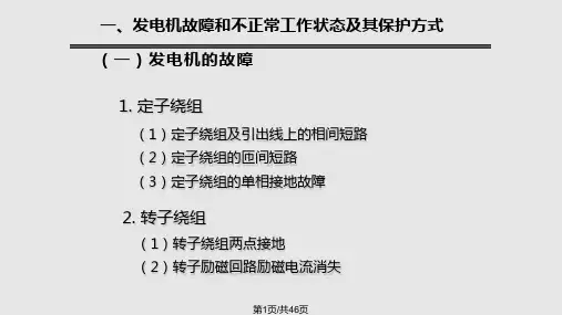 发电机保护PPT课件