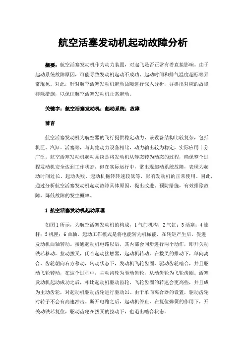 航空活塞发动机起动故障分析