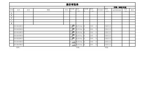 采购比价审批单
