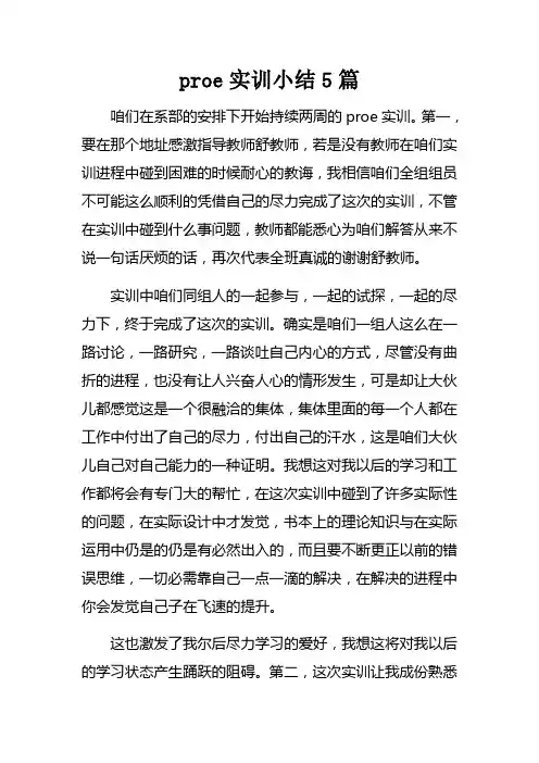 proe实训小结5篇