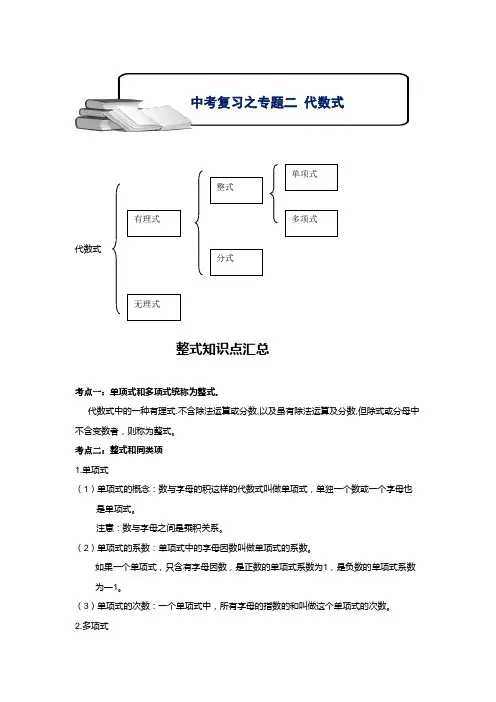 整式知识点汇总